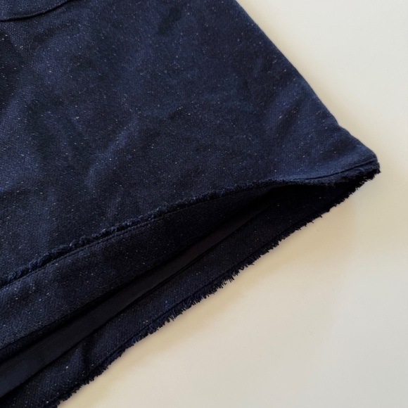 Banana Republic-Navy Blue-Wool Blend-Tweed-Speckled-Fringe-NWT-Sheath Dress-12 P - Picture 13 of 16